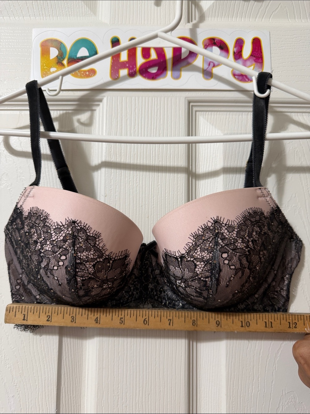 Victoria's Secret Dream Angels Lined Demi Bra with Black Lace Overlay - Picture 2 of 15